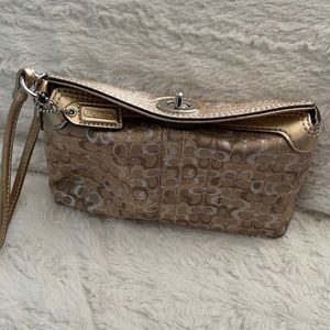 Silver/Gold Coach Wristlet